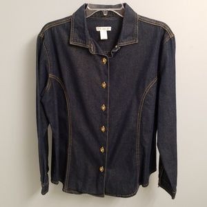 🎉 2 for $20 🎉 Gold Flecked Denim Shirt in Size Large